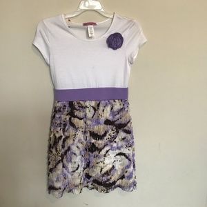 Bronte & Tallulah White/Lilac Dress. Girls. Size 12/14
